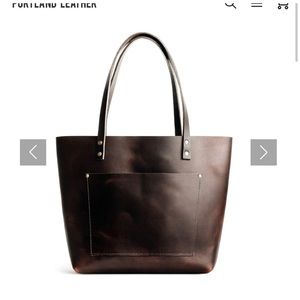 Portland Leather tote in Grizzly